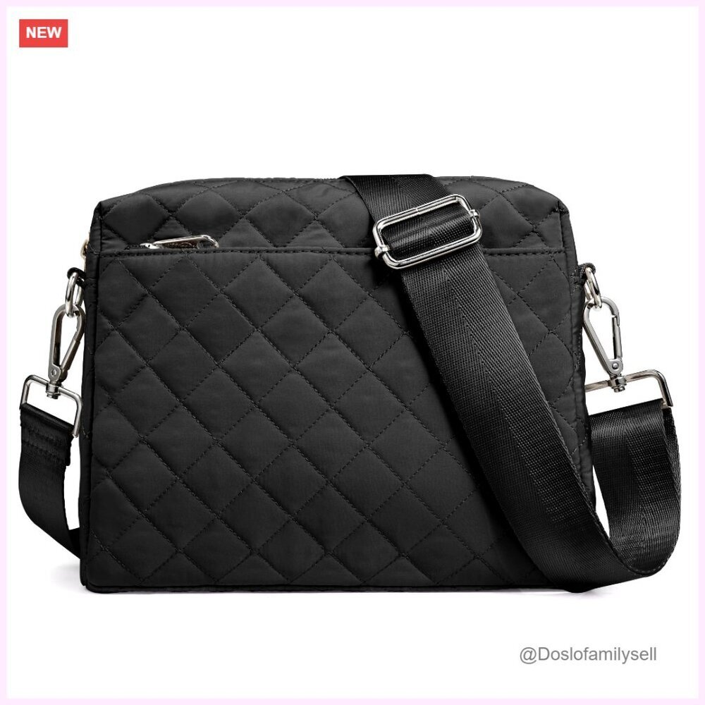Small Quilted Puffer Crossbody Bag, Lightweight Shoulder Purse with Adjustable